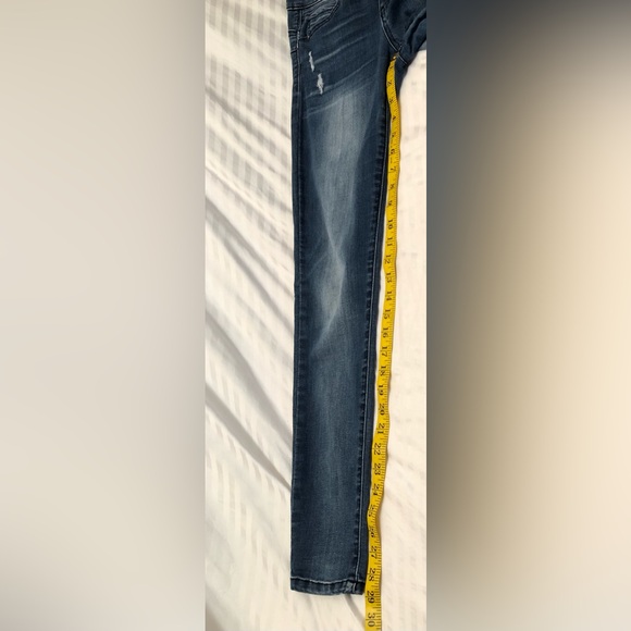 Democracy Absolution Booty Lift Jegging Blue Denim Stretch Distressed Size 4 - Picture 9 of 16